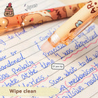 Capybara Erasable Pens 6pcs Refillable Ink Gel Pen Smudge-Free Cute Animal School Supplies for Students Office Stationery Gifts
