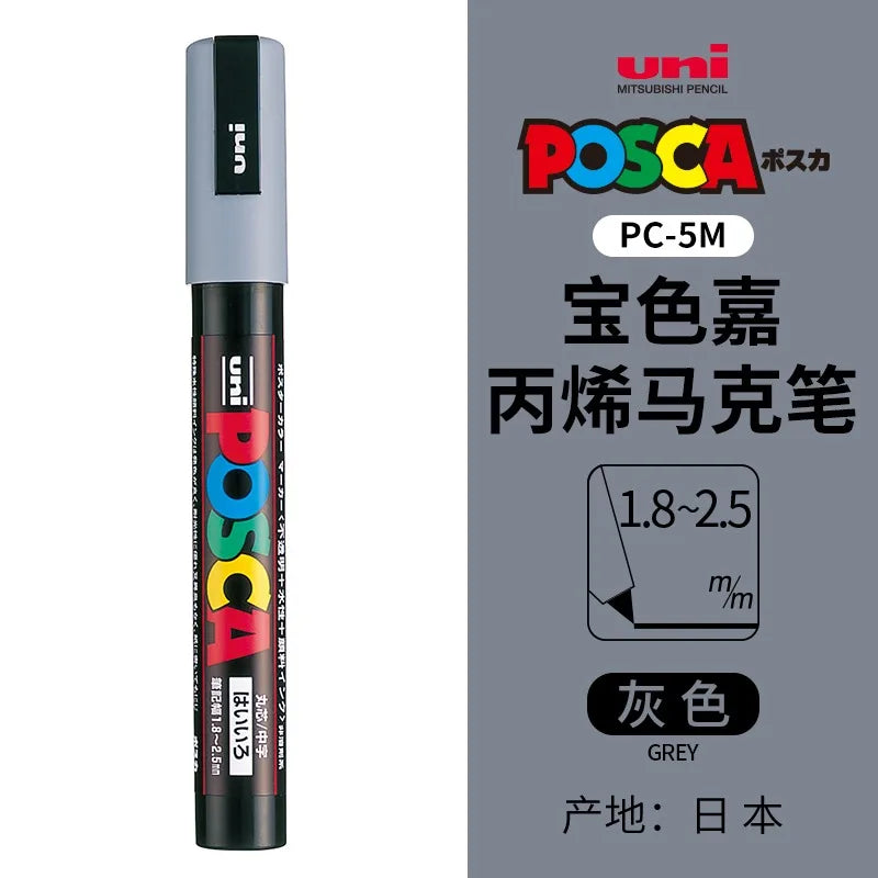 uni POSCA POP Water-Based Marker,Assorted Colors PC-1M/3M/5M 0.7~2.5mm Tips Professional Acrylic Paint Pen for Artists&Designers
