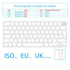 (Iso EU ) White Transparent Frosted Mbp Suitable for Apple Mac Book Pro 14-Inch 16 Model Laptop  Keyboard