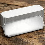 Silver Finish Surface Blank Name Badges, 1 pcs, Office Desk Labeling, Self-Adhesive Backing for School Classroom ID