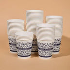 New high-value blue and white porcelain prosperous food grade environmentally friendly paper cup, for home and office use