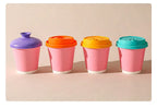 Disposable Milk Tea Coffee Hot Drink Paper Cup Pink Thickened Hollow Beverage Shop Takeaway Packaging Disposable Cups 100pcs