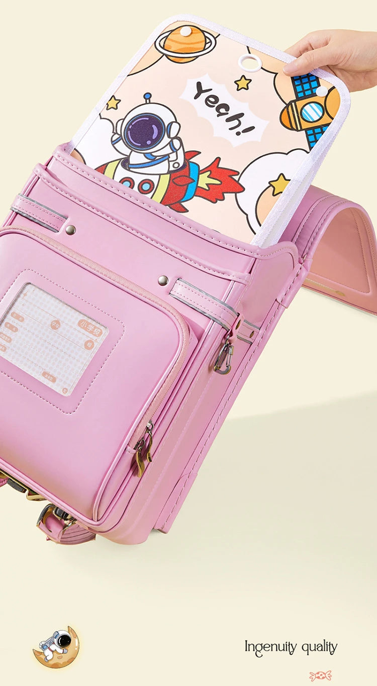 Cartoon Vertical File Bag A4 Hanging 13 Grid Children's Fun Astronaut Test Paper Material Storage Organ Bag Desk Organizer
