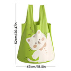 10/60pcs Cute Cat-printed Green Portable Thickened Garbage Bags Household Disposable Trash Bags Bathroom Kitchen Accessories