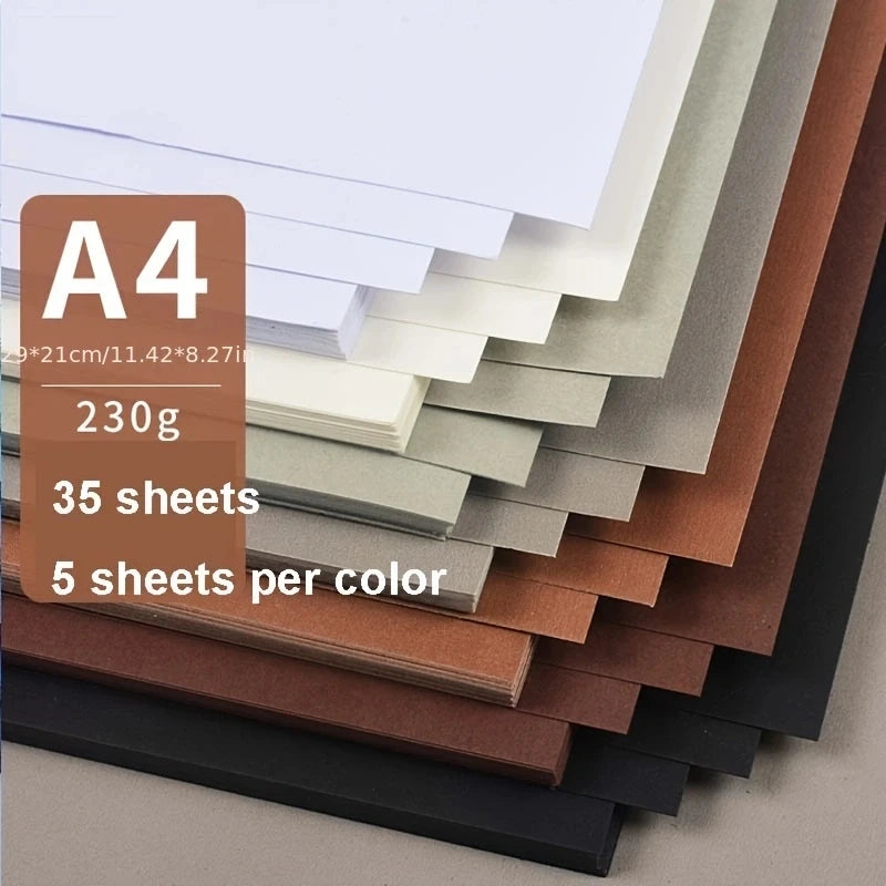 35sheets Colored Paper Cardstock Different Color Cardstock 230 GSM for DIY Art Scrapbook Paper Crafting School Office Supplies