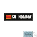 1PC 10cmX2.5cm Custom Name Flag Patch Stripes Badge Iron On Or Hook Loop Andalusia Extremadura Canary Islands Spain Galicia