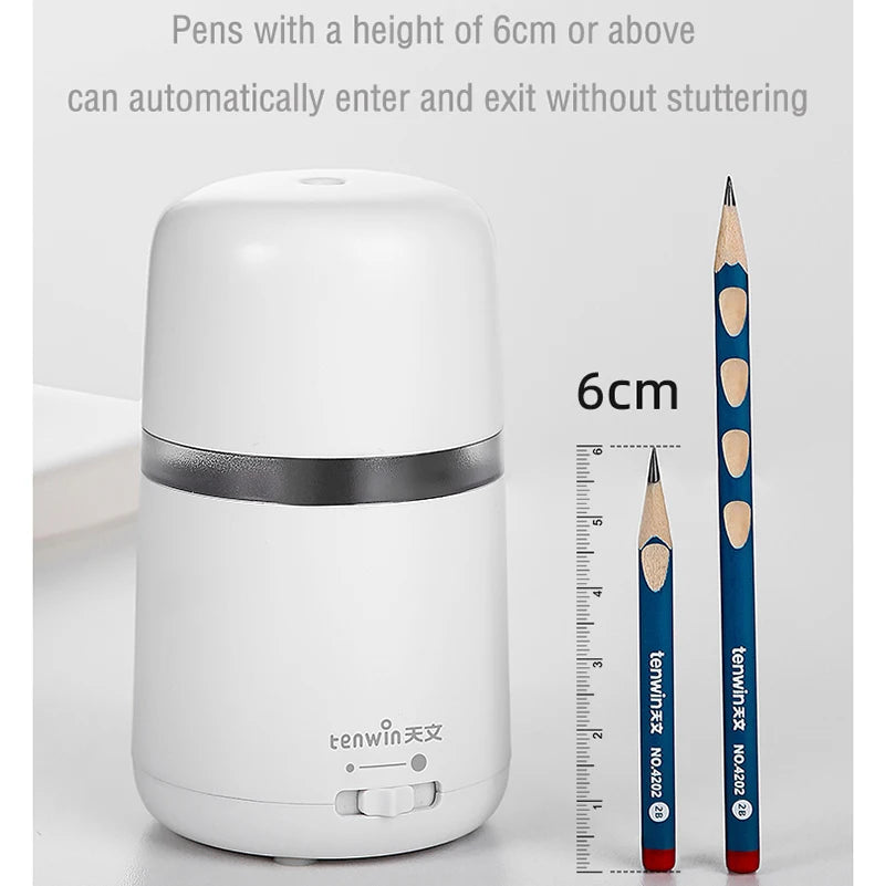 Tenwin Electric pencil sharpener Fully automatic pencil sharpener for 6-8mm pencil Student stationery supplies