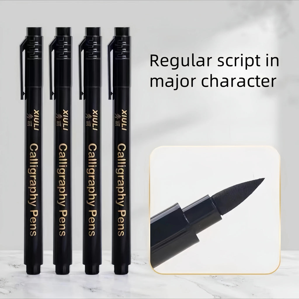 4pc/Beautiful Brush Calligraphy Practice Pen Type Soft Pen Copy Invitation Card Signature