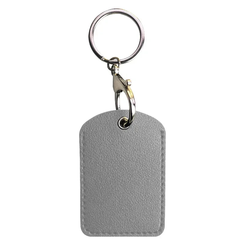 1PCS PU Leather Mini Card Holder Keychain Key Ring Door Lock Access Tags ID Card Case Keychain Access Card Bag Key Tag Ring