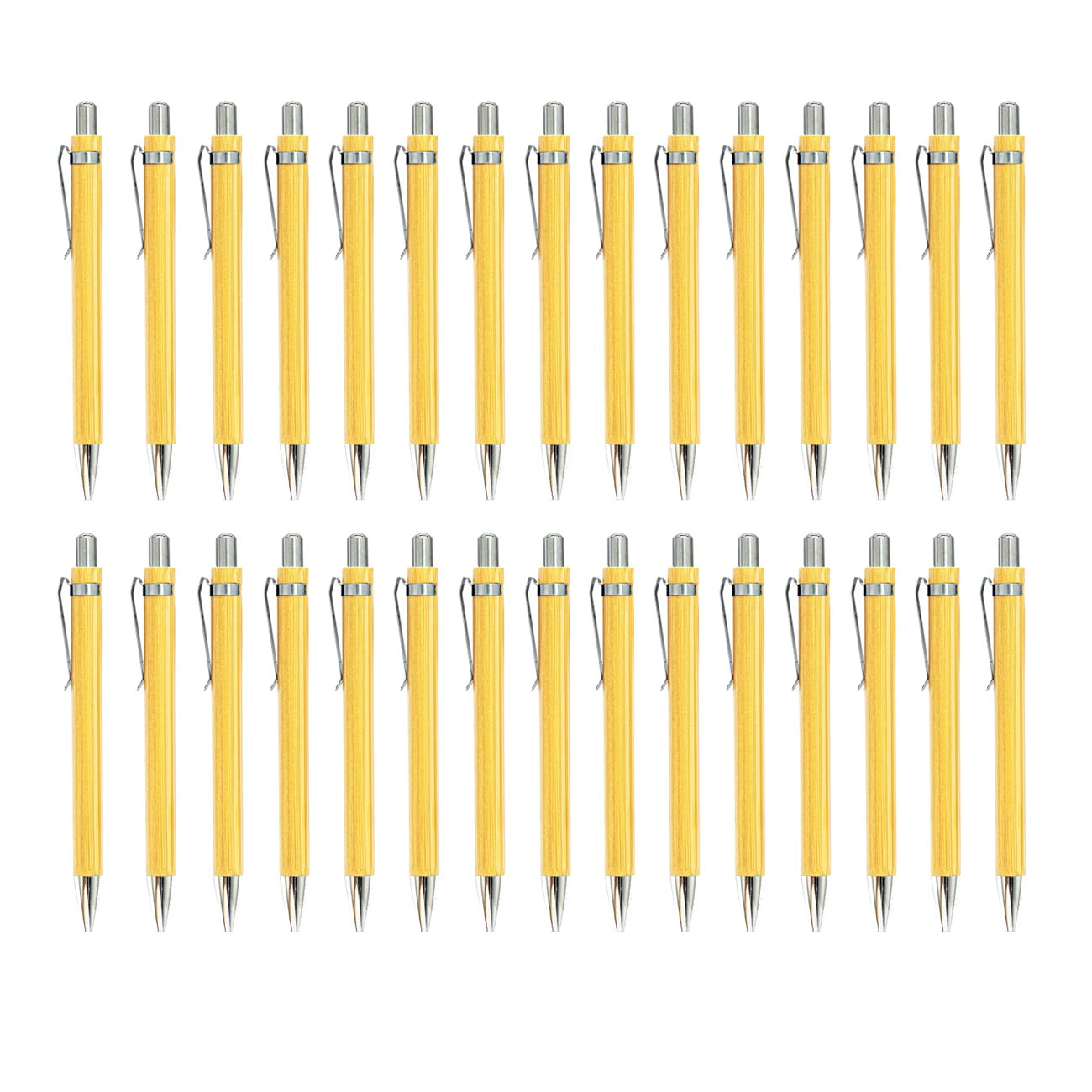 30Pcs Bamboo Wood Ballpoint Pen 1.0mm Tip Office School Wrting Stationery Business Signature Ball Pens Bamboo Pen