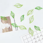 20 pcs/lot green Paper Clips Cute leaves-Shaped Stainless Steel Paper Clips book mark for Office School Supplies