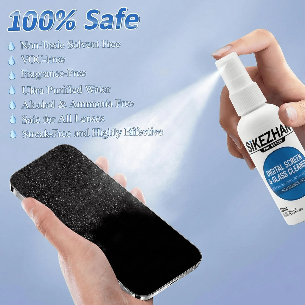 Ultimate Electronics Cleaning Kit: 50ml Screen Cleaner Spray Microfiber Cloth & Port Brushes for Phones, AirPods, Charging Ports