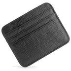 Genuine Leather Card Holder Slim Business Card ID Holder Credit Card Case Thin Small Wallet for Men Cardholder Sticker Black