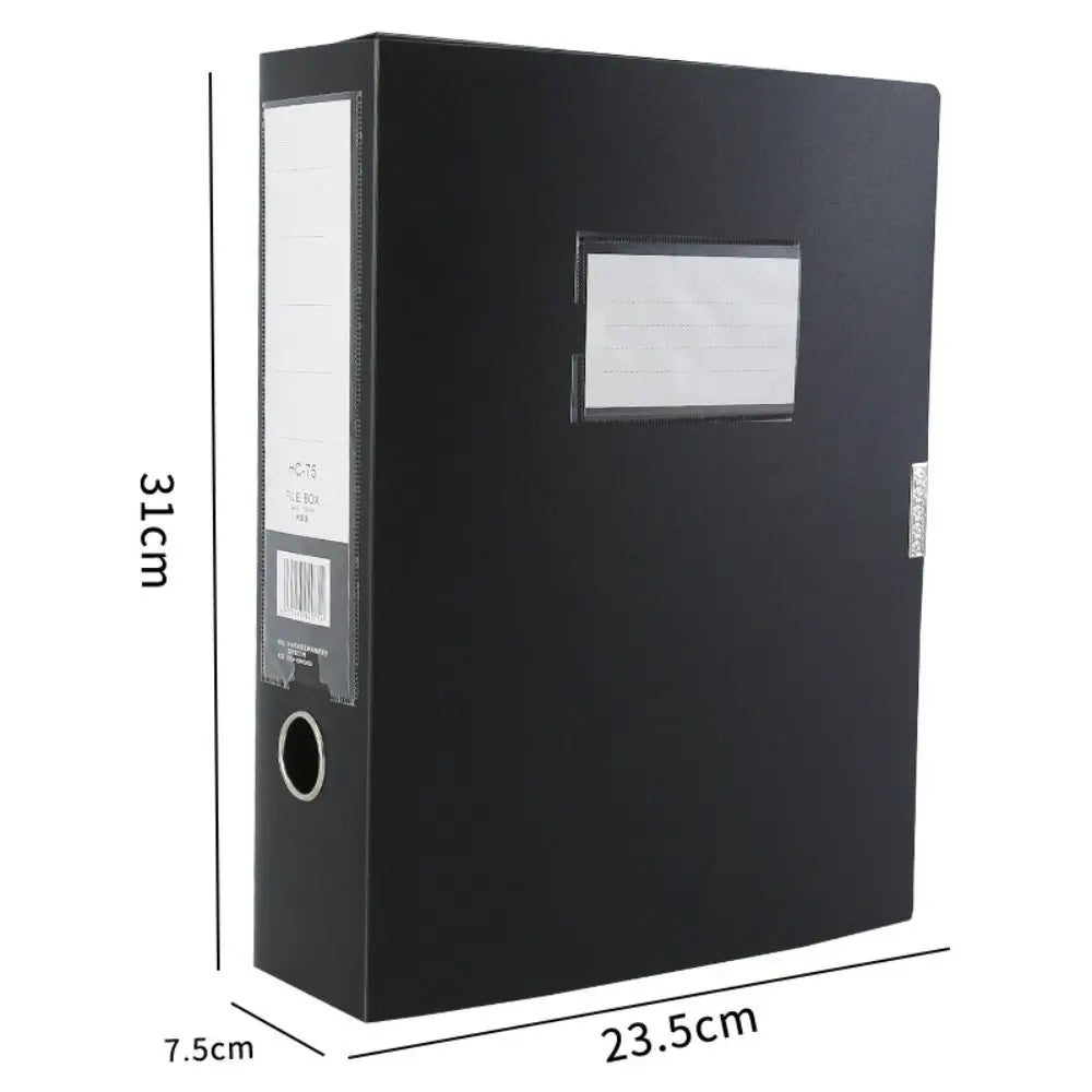 File Organizer Black Blue A4 File Folder Thickened Dustproof Paper Storage Box PP Plastic Document Case Personnel Division