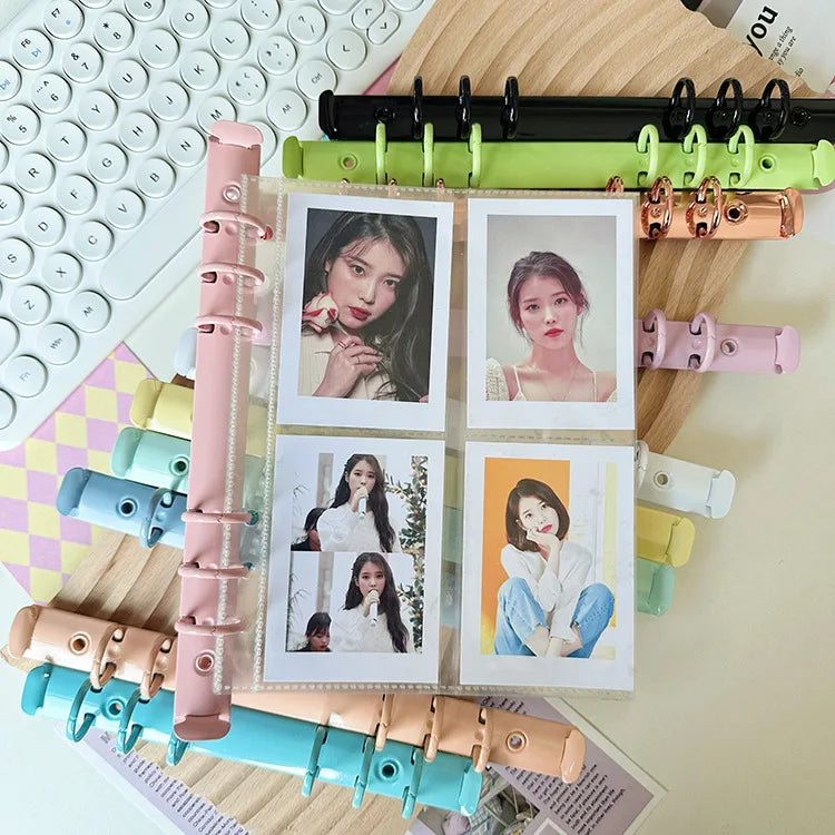 Candy-colored Metal Loose-leaf Iron Clip Macaroon 6-hole Binder A5 Binder Loose-leaf  Binder Clips Notebook Loose-leaf Rings