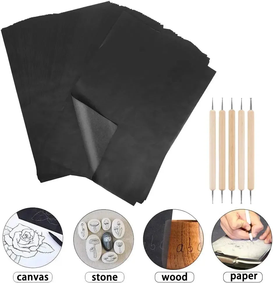 100 Sheets/Lot A4 Copy Carbon Paper Painting Tracing Paper Graphite Painting Reusable Office Accessories Supply Legible Tracing