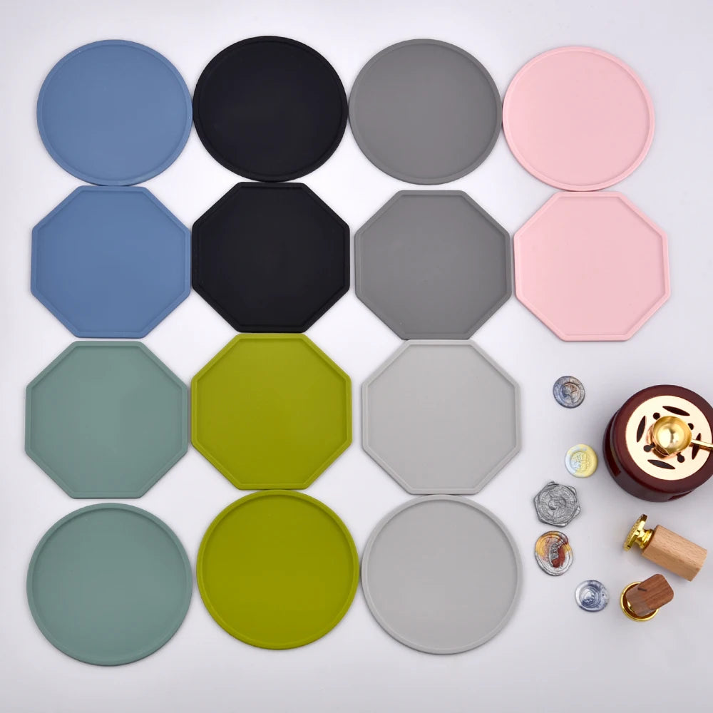 Wax Seal Stamp Silicone Mold Pad Multiple Sizes Sealing Wax Mould Mats Sealing Fix Shapes Envelope Invitation DIY Scrapbook Tool
