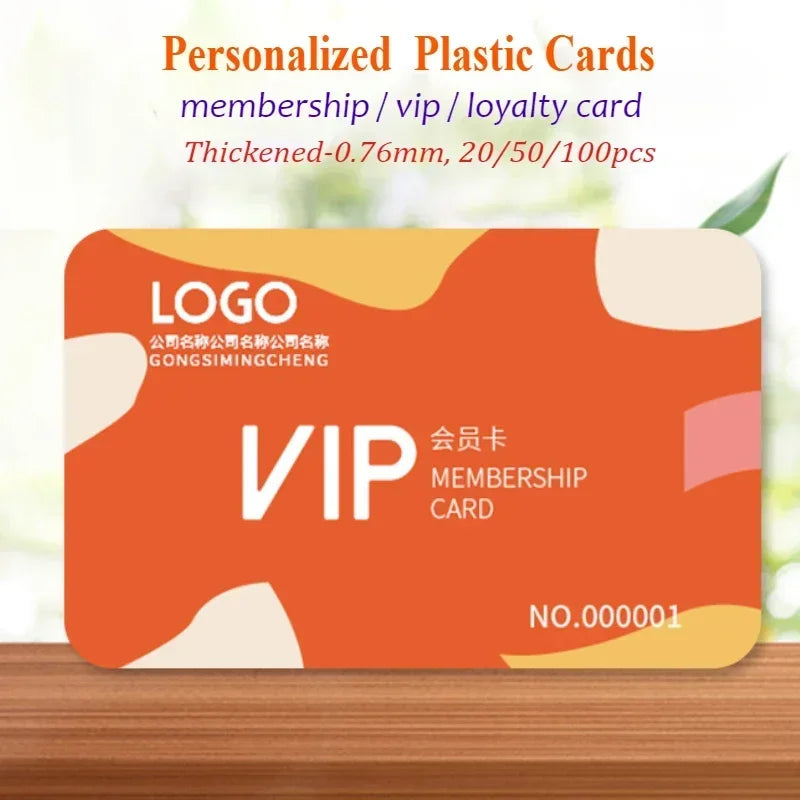 20/50/100PCS Free Custom Thickened Plastic Business Loyalty Card Membership Card Vip Cards Personalized LOGO 0.76mm PVC