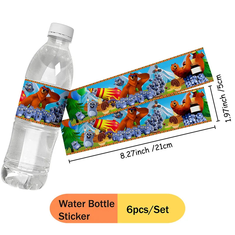 Grizzly and The Lemmings Cartoon Party Supplies Disposable Tableware Paper Plates for Birthday Shower Party Decoration Gifts