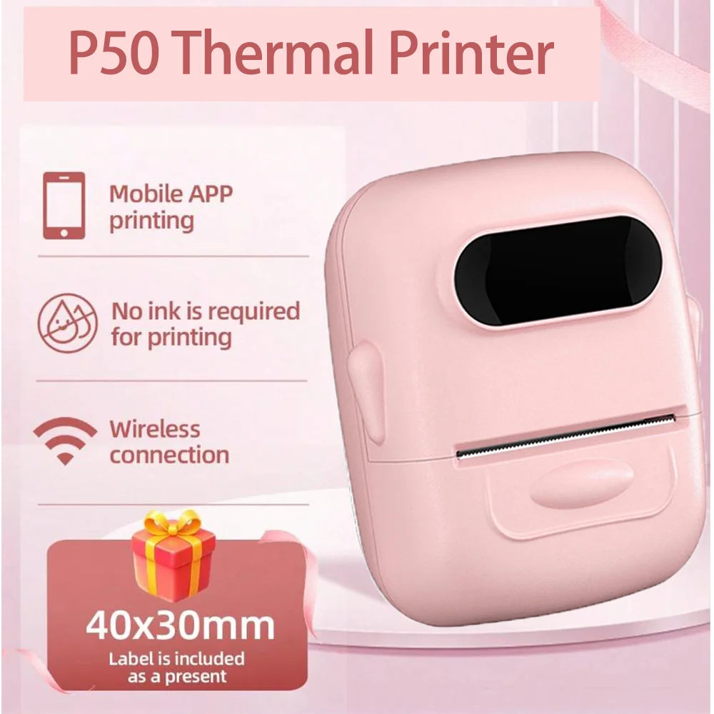 Marklife Thermal Label Printer P50 Protable Bluetooth Wireless Self-Adhesive Printer Tag Price Machine for Office School Kitchen