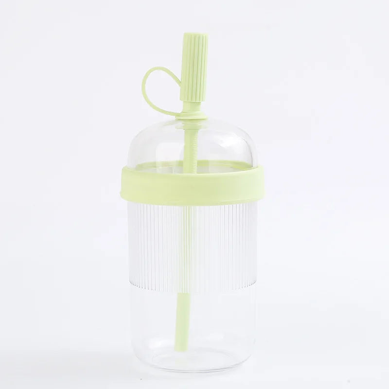 540ML Large Capacity Reusable Tritan Material Milk Tea Juice Cold Drink Straw Cup Unisex Portable Transparent Plastic Coffee Cup