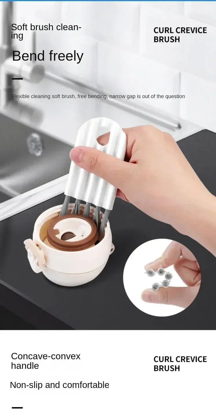 Multi-functional Flexible Mobile Phone Clean Fine Dust Cup Lid Card Slot Earphone Cleaning Brush For Headset Keyboard Cup Cover