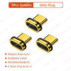 Mini USB4 80Gbps 240W Thunderbolt5/4 Magnetic Adapter USB C To Type C Fast Charge Magnet Converter Cable 8K@60Hz Type C Adapter