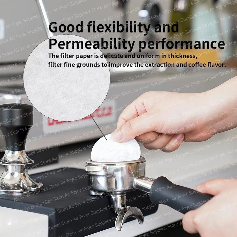 51/54/58/64mm Disposable Paper Filter for Espresso Coffee Maker Unbleached Replacement Coffee Filter Papers for Barista Tools