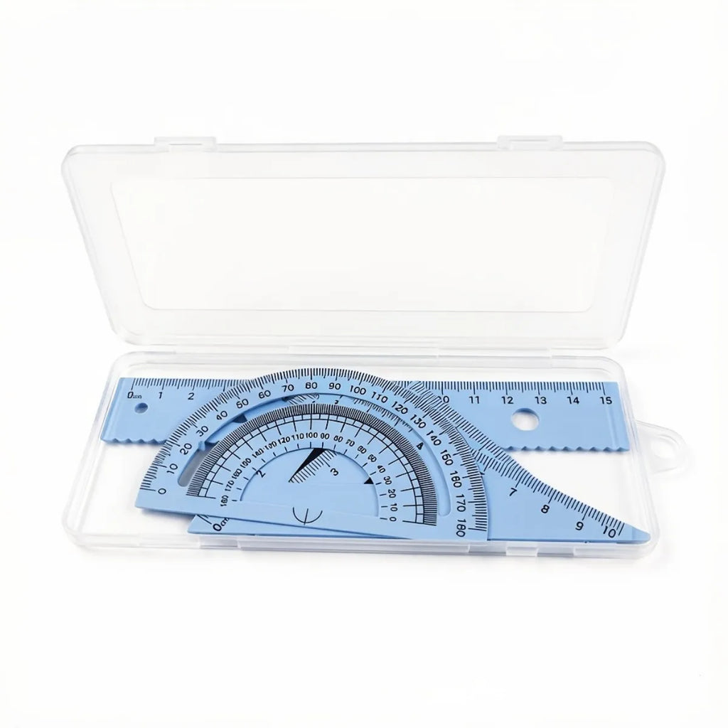 Multi functional geometric ruler set, protractor, triangle ruler, ruler, manual measurement and drawing tool
