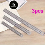3Pcs Stainless Steel Ruler Set, Durable Accurate Measuring Tool, Anti-Slip Back, Easy-to-Read Markings, 304 Stainless Steel for