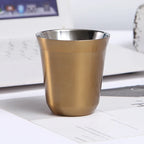 Double Wall Insulated Stainless Steel Espresso Cup Capsule Coffee Mug Metal Drinking Demitasse Cup For Home Indoor or Outdoor