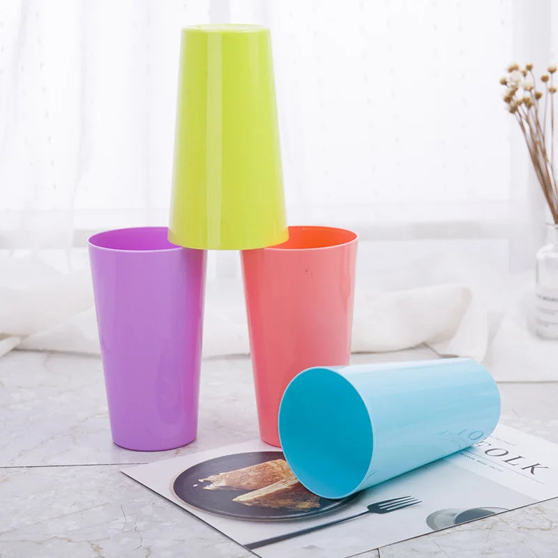 2PCS 20oz Plastic Reusable Cup Stackable Tumbler Unbreakable  Cups for Beer Reusable Glass for Water Party or Home Bar Bathroom