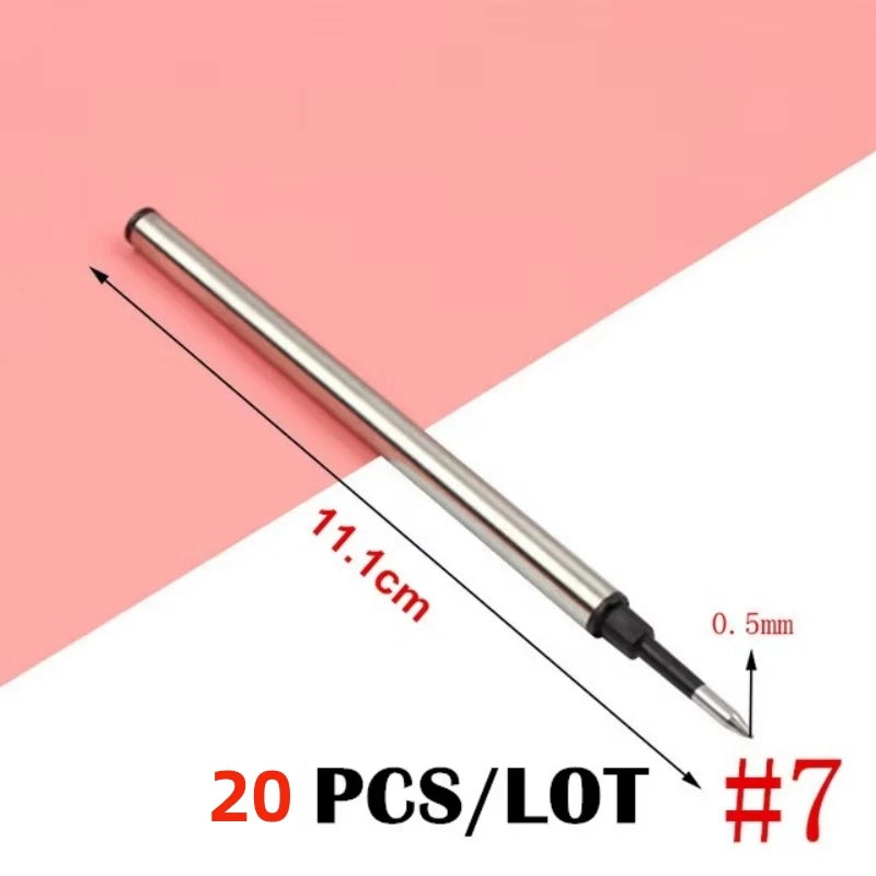 20Pcs/Set Pen Refill Different Metal Ballpoint Pen Refills Office School Stationery Gifts Pen Choose Blue black refills Pen Sale