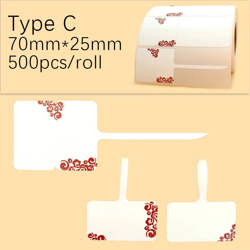500Pcs Blank Price  Label Stickers Jewelry Tags Thermal Paper Label Hang Tag for Earring Ring Necklace Bracelet Glasses 70*30