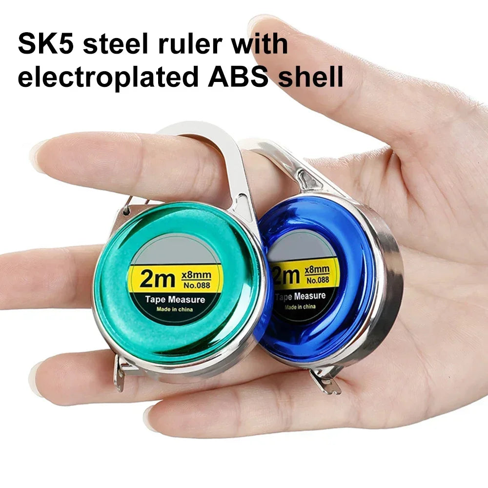Retractable Keychain Tape Measur Portable Mini Centimeter Inch Retractable Ruler Roulette 2 Meter Measure Tape Gift