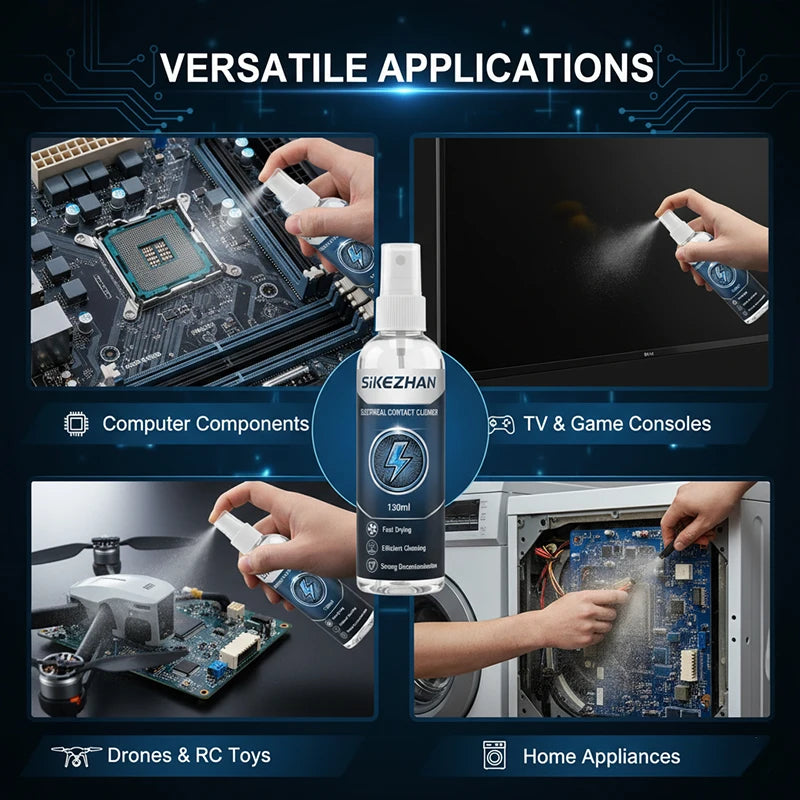 130ml Electrical Contact Cleaner, Fast Drying Circuit Board PCB Cleaner Spray, Remove Oxide for Electronic Repair SIKEZHAN