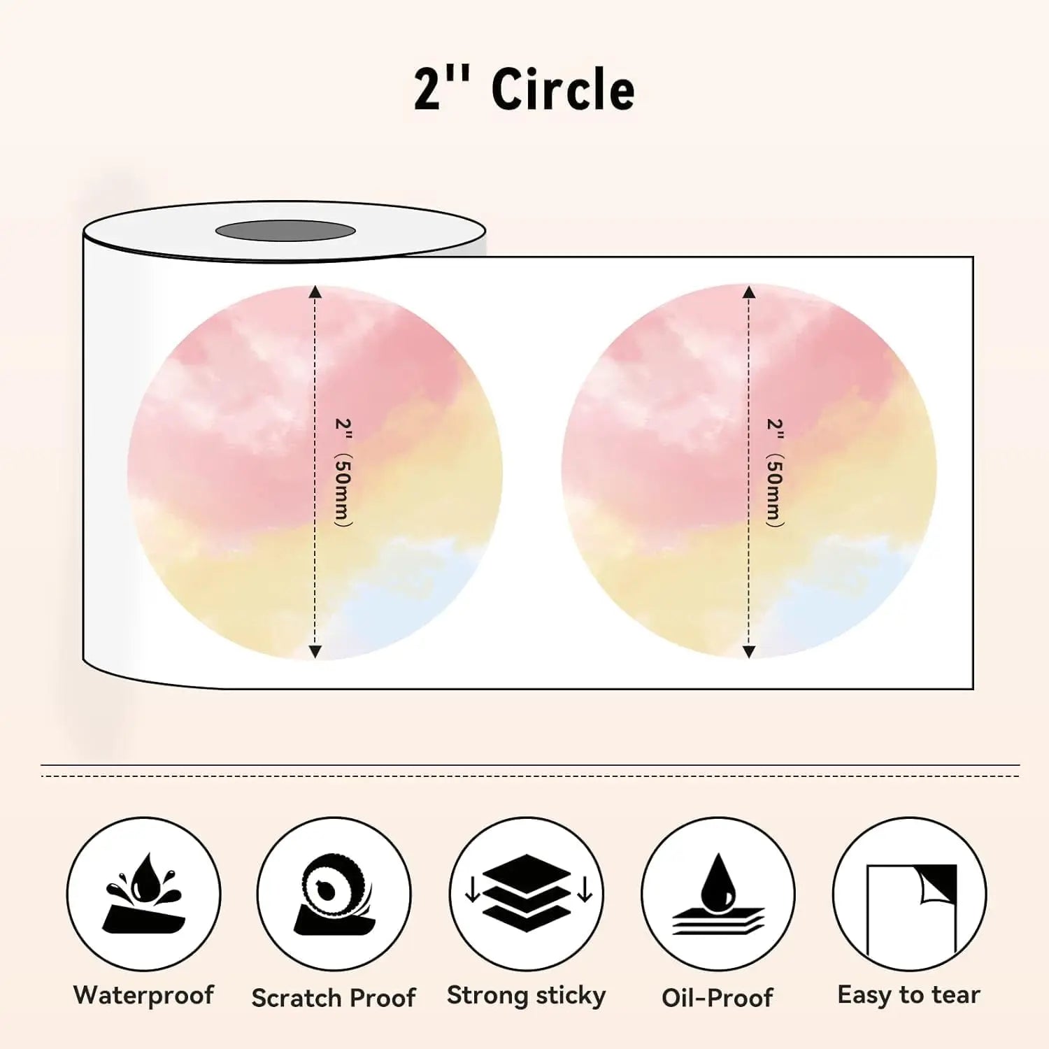 Phomemo PM-241BT Shipping Label Printer Label Sticker Round Label Square Label Rainbow Color DIY Logo Design Small Business