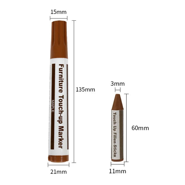 Wooden Furniture Repair Pen Touch Up Markers & Filler Sticks Wood Scratch Restoration Kit Patch Paint Pen Wood Composite Repair