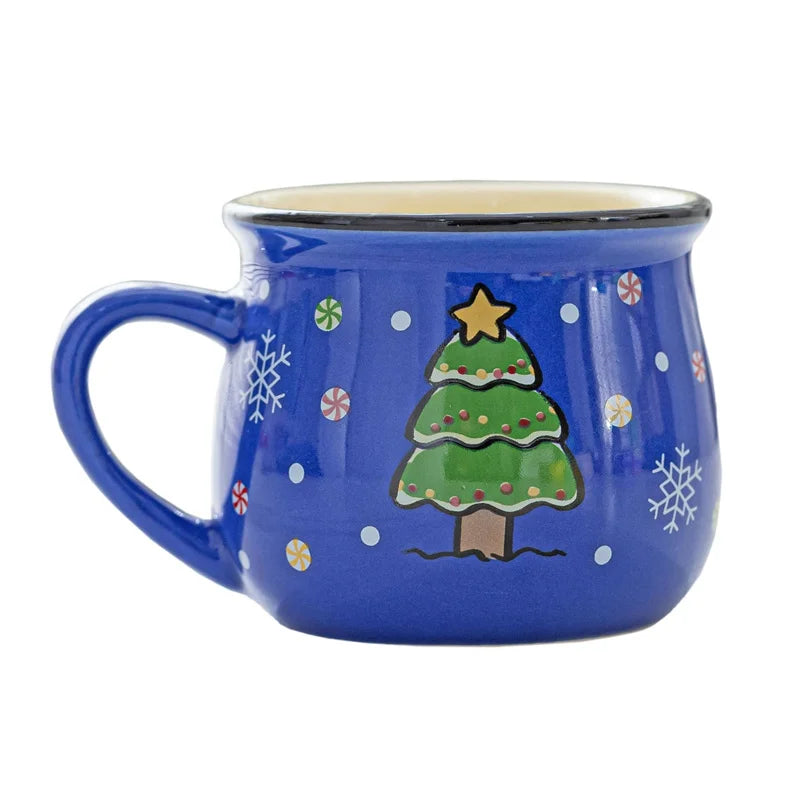 150ML Ceramic Christmas Mugs Cartoon Santa Style Cute Elk Snowman Mousse Cup for Office Home Breakfast Milk Mug Kids Xmas Gifts