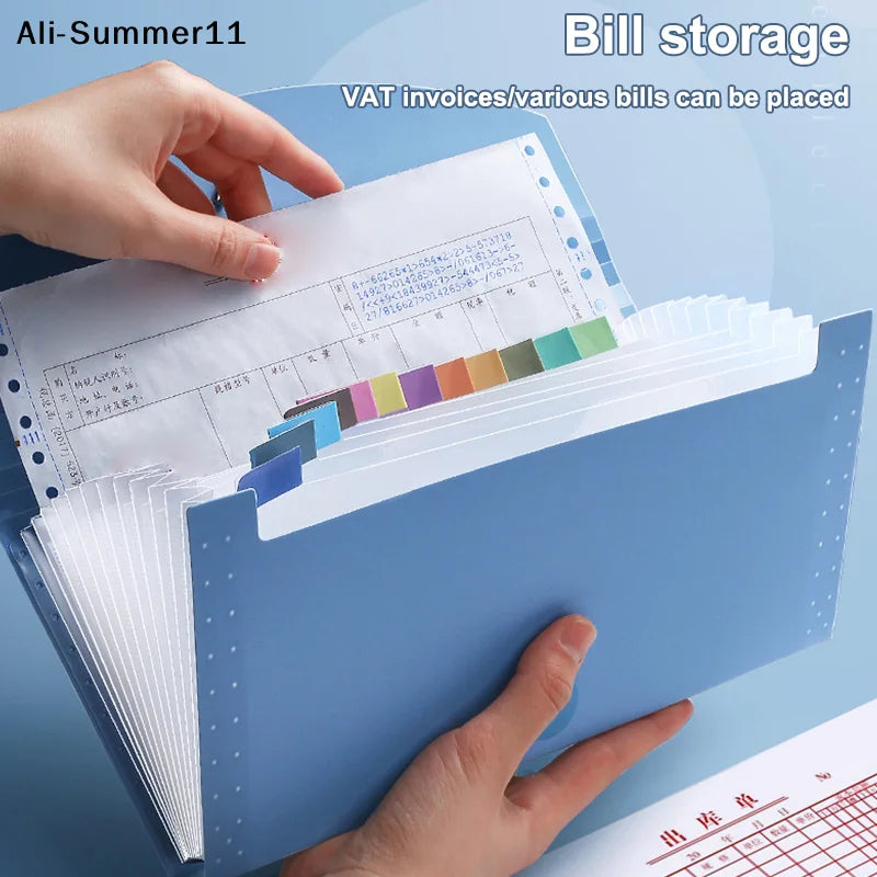 【Wq0】【MA3】13 Pockets Expanding File Folder Accordion Document Organizer Check Receipts Bill Card Ticket Holder PP Wallet Case