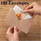 50/100pcs Kraft Paper Envelopes Solid Color Blank Mini Envelopes for DIY Greeting Cards Invitations Notes Gift Envelopes