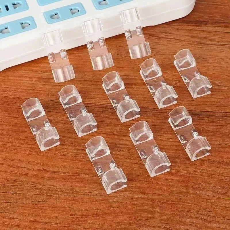20/100pcs Cable Organizer Clips Cord Holder Transparent Management Wire Manager Home Office USB Data Line Winder Hooks Protector