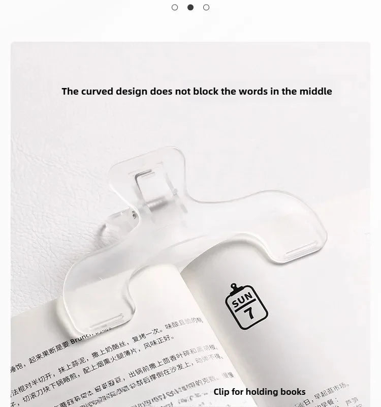Transparent Plastic Book Clip Simple Reading Aid Fixed Book Holder Bookmarks Creative Design Practical Note Holder for Bookstore