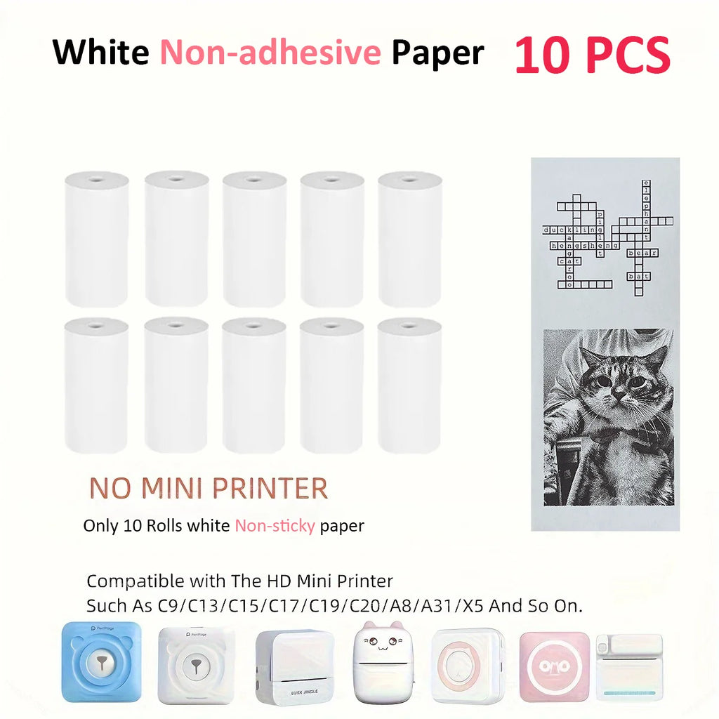 Thermal Mini Printer, Portable Inkless Sticker Maker,Bluetooth Free Cut Small Pocket Printer for Children DIY 57mm Photo Print