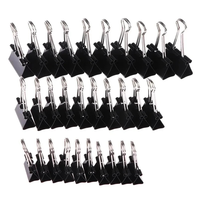 10/20/30/40/50Pcs Black Metal Binder Clips 25mm/ 32mm Notes Letter Paper Clip Office Supplies Binding Securing