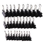 10/20/30/40/50Pcs Black Metal Binder Clips 25mm/ 32mm Notes Letter Paper Clip Office Supplies Binding Securing