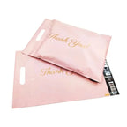 50PCS Thank You Pink Poly Mailer Adhesive Envelopes Bag DIY Logo T-shirt Underwear Dress Leggings Toys Shipping Portable Pouches