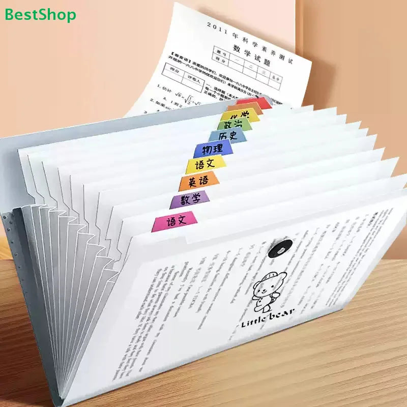 ♥A4 Multi-layer Student Insert Exam Organizer, Accordion Folder For Subject Classification, Exam File Storage Bag