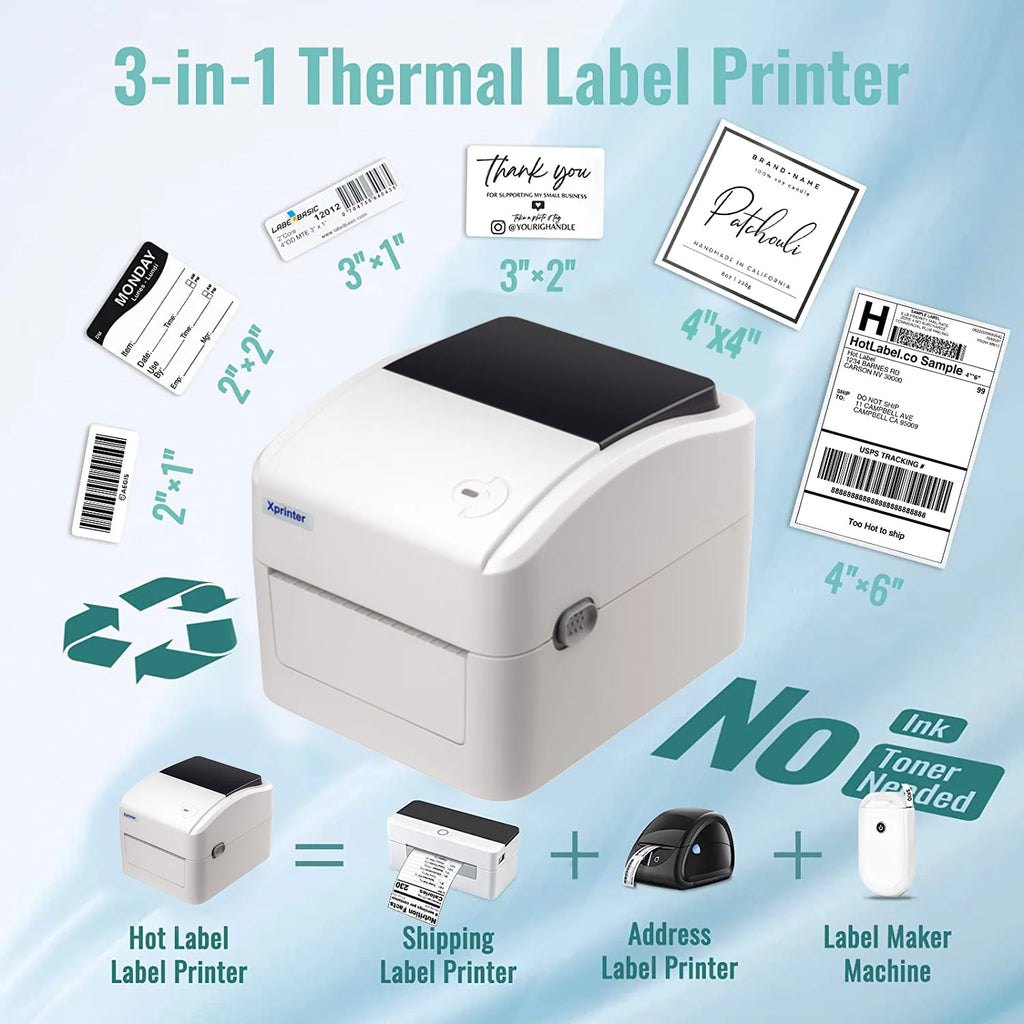 XP-460B/420B 4inch Shipping Label/Express/Thermal Barcode Label Printer Compatible with Shipping Label 4x6 Inches Label