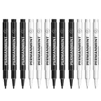 3/6/12 Pcs Waterproof Marker Pen White Black Inks  2mm Tip For Rock Painting Stone Ceramic Glass Wood Tire Fabric Metal Canvas